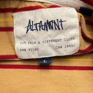 Altamont‎ Mens Striped Pocket T Shirt Tan Red Yellow Size L